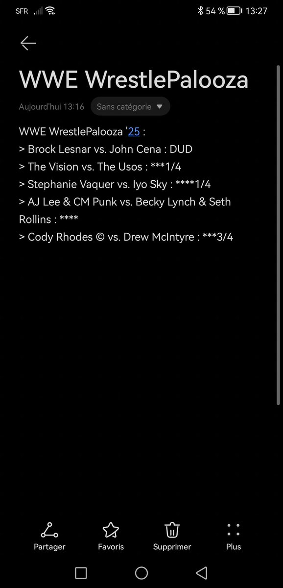 LuchaPrince's tweet photo. My #Wrestlepalooza ratings https://t.co/icvM2FNk9g