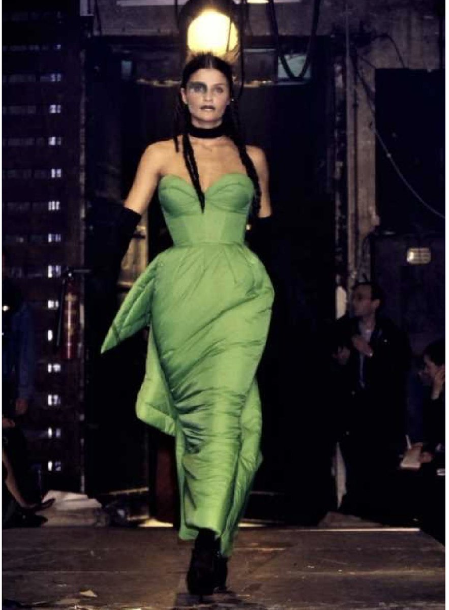 MadameGilflurt's tweet photo. Lemon and lime vibes by #Gaultier, from his 1995 "Mad Max" collection. Love the vibrancy of this, it's so cheerful! #Frockingfabulous #Fashionhistory via Kerry Taylor Auctions. https://t.co/u01E04wFlZ