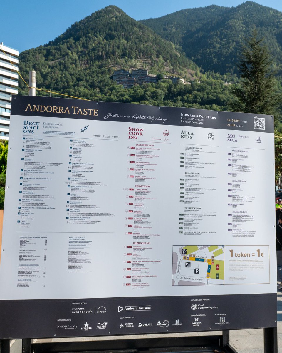 🎉 Avui és l'ÚLTIM DIA de l'Andorra Taste! 🌄🍴
✨ Cuina d'autor, productes locals, showcookings, música i un ambient increïble t'estan esperant.
🕒 Només fins aquesta nit!
<a href="/andorraworld_ad/">AndorraWorld - Andorra Turisme</a>  <a href="/comuee/">Escaldes-Engordany</a> #andorra #visitandorra