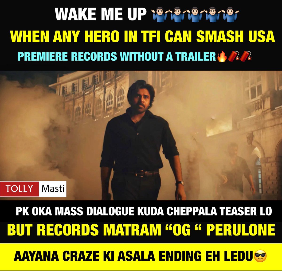 tollymasti's tweet photo. That’s his Masss Craze 🔥🔥🔥

Follow us 👉👉👉👉 @tollymasti 

#Tollymasti #TheyCallHimOG #PawanKalyan #Sujeeth https://t.co/tEWOTr1FkW