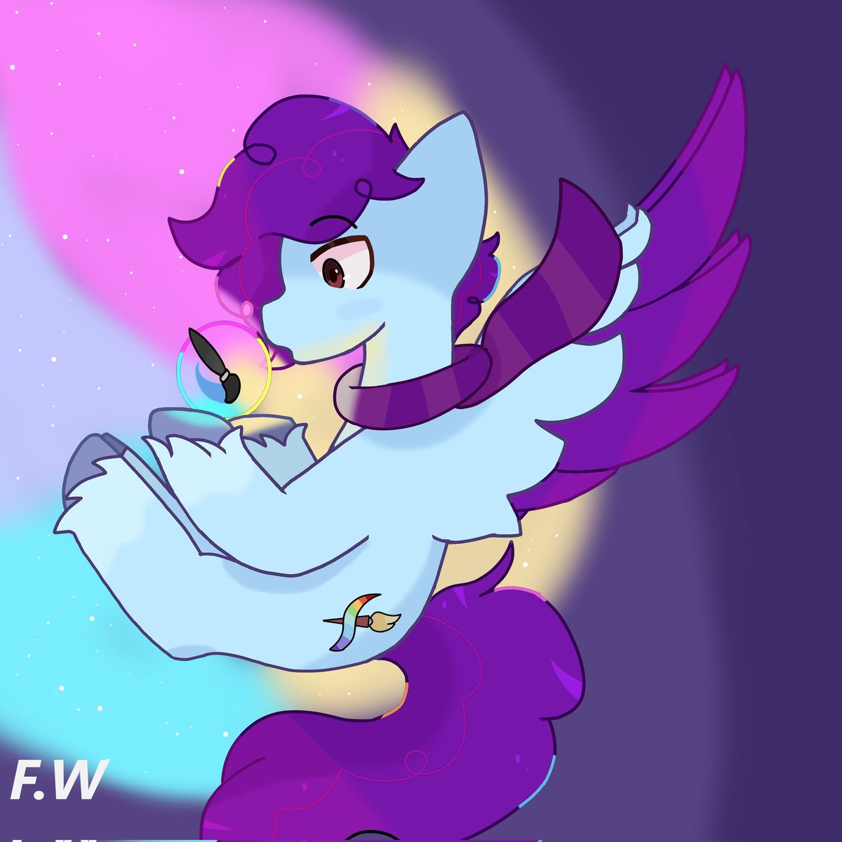 So for now on I'll be using Krita for my art work! I really like using Krita, so many more tools I can use now. Hope you all like the new look! 💙💜
#mlp #mylittlepony #oc #nubesky #featherwing555 #ponysona