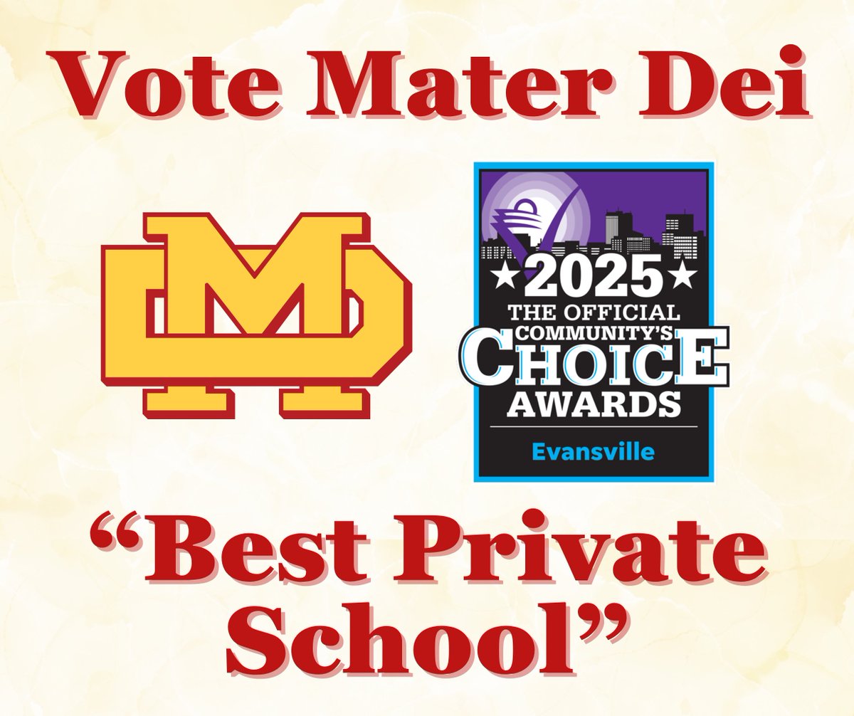 LAST DAY TO VOTE!! 🎉Every vote counts (and yes, you can vote more than once!)

MD  has been named a finalist for “Best Private School” in the Evansville Community Choice Awards!

👉  courierpress.gannettcontests.com/2025-Evansvill…