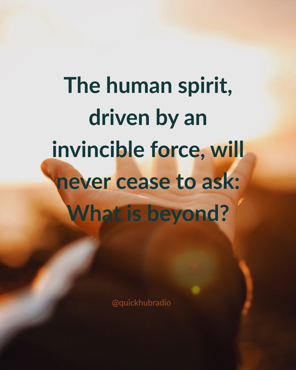 quickhubradio's tweet image. Curiosity moves us to discovery.

#curious #curiousity #discover #discovery #life #spirit #human #humanity #theory #research #science #development #research #knowledge #study #growth #education #selfdiscovery #peace #inspiration #motivation #meditation #selfmastery #quickhubradio