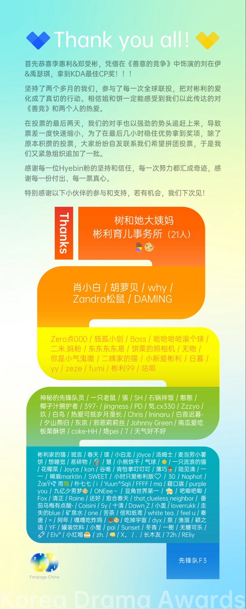 📢 The KDA 2025 voting has come to an end!
“Though the voting ends, our love remains — the light we gathered will never fade.” 

Huge thanks to all fans and donors who made this possible. 

Now let’s look forward to award night — ready to cheer for #Hyeri &amp; #Subin ! ✨

#KDA2025