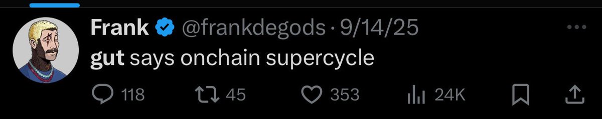 gut_says's tweet image. Onchain supercycle
