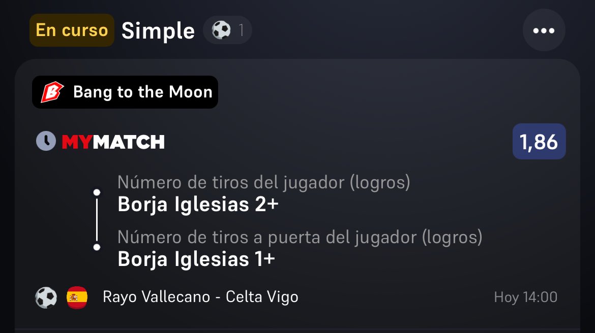 JDTAPUESTAS's tweet photo. Vamos con un pick para dentro de 15 minutos. Necesitamos que Borja Iglesias remate al menos dos veces y que uno de ellos vaya a puerta. https://t.co/XYOdXTaG9l