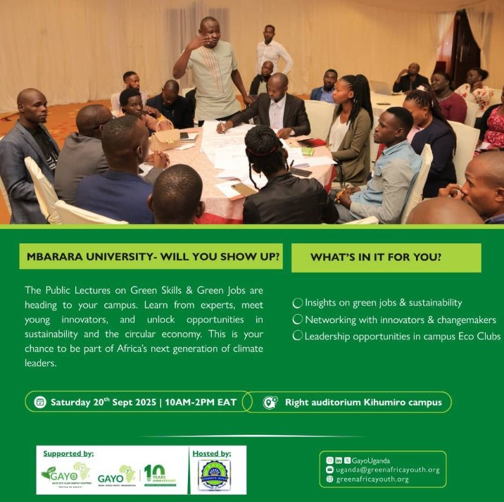 EngRonaldrossug's tweet image. I However emphasized that  these jobs require specific skills (green skills). 
From;
1)Technical skills like solar technicians, bio-digester specialists, engineers to 
2) transferable skills like creativity,  problem solving , critical thinking, communication etc
2/4)...