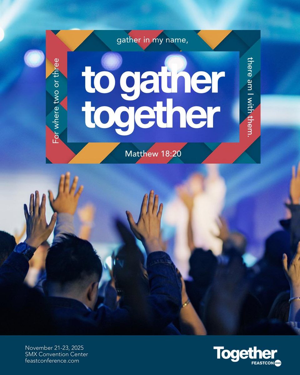 feastcon's tweet photo. God’s presence is strongest when we come together. 🙌

Every year, as we gather at Feast Conference, we come together not just as individuals, but as one family in His name—confident that He is right here with us. https://t.co/7eqKCbl2qO