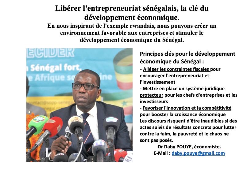 pouye_daby's tweet photo. Libérer l'entrepreneuriat sénégalais, la clé du développement économique. https://t.co/5QBivUCfaX
