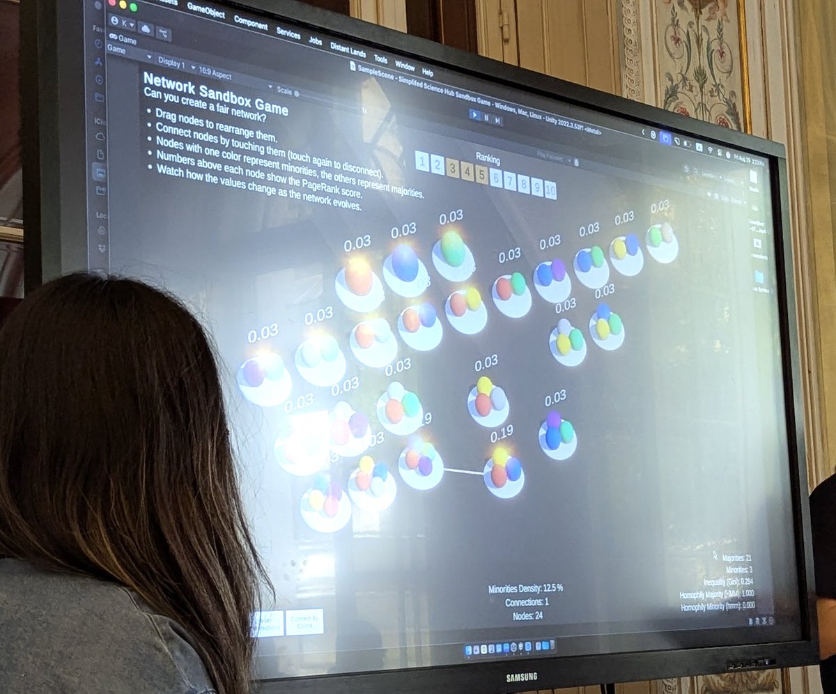 lespin's tweet photo. For our work on ranking &amp; recsys audits (https://t.co/2tPx9qdJvB):

- SHROOM BOOM: a board game [https://t.co/09ngOt2jWM]
- Hidden Network: interactive tool + exhibit
- Network Sandbox: play w/ homophily
- Rave of Fairness: visual + audio learning [https://t.co/kI03KIrC3W]

🧵4/5 https://t.co/zZX8OguCh4