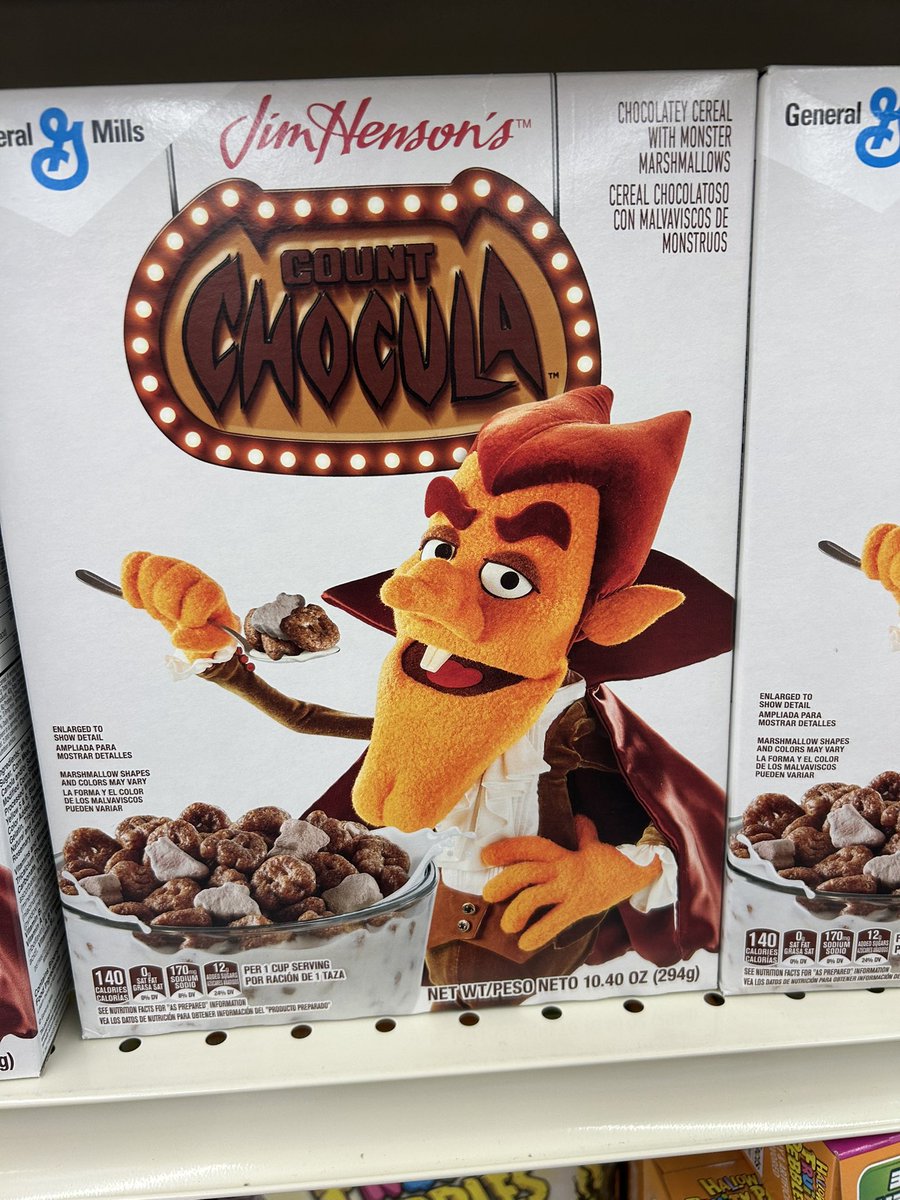 Maybe it’s the old man in me talking, but I’m not a fan of the new Muppet themed Count Chocula cereal boxes. Stick with the cartoon characters, General Mills! ￼