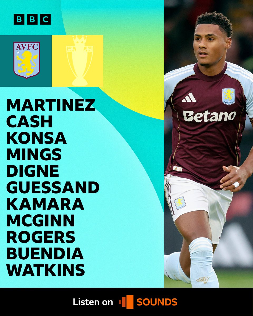 TEAM NEWS |📋

⚪️🔴Sunderland make three changes - Rigg comes in for record signing Diarra, Adingra makes way for Le Fee.

🟣Aston Villa make two changes in midfield - Guessand and Kamara come in for Bogarde and Tielemans.

#BBCFootball #PremierLeague #SUNAVL
