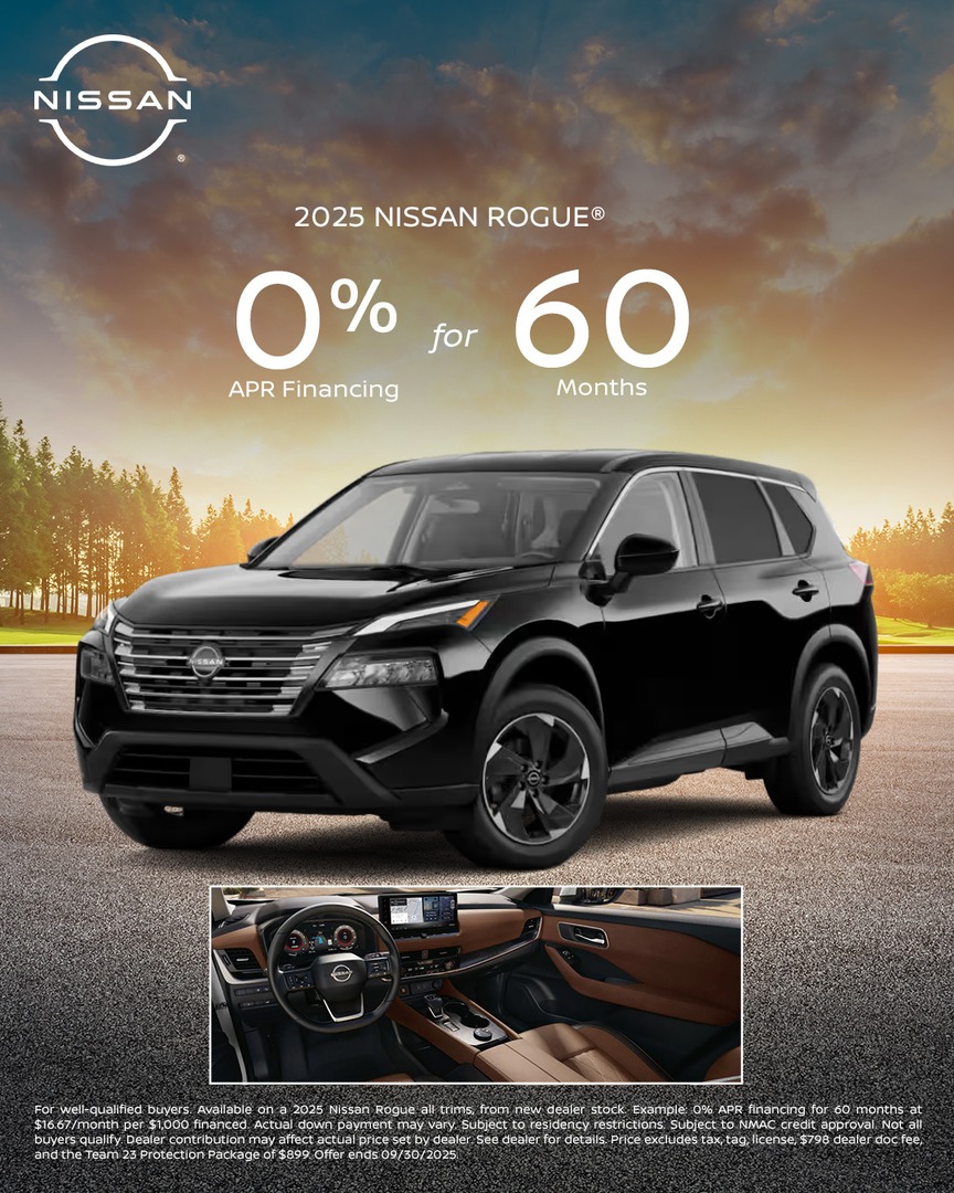 MJNissan's tweet image. 🔥 Drive smarter with zero interest! The 2025 Nissan Rogue® is yours with 0% APR for 60 months. Bold design, advanced tech, and comfort that goes the distance.

📍 3930 Durham Chapel Hill Blvd Durham
👉 heyor.ca/zt5a6g 

#NissanRogue #CrossoverSUV #MichaelJordanNissan