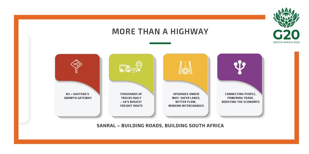 SANRAL_za's tweet photo. The N3 Corridor is key to Gauteng’s growth. SANRAL is working hard this September to keep freight moving safely and efficiently.

#SANRAL #N3Upgrades #BeyondRoads https://t.co/uuUIcp9g6y