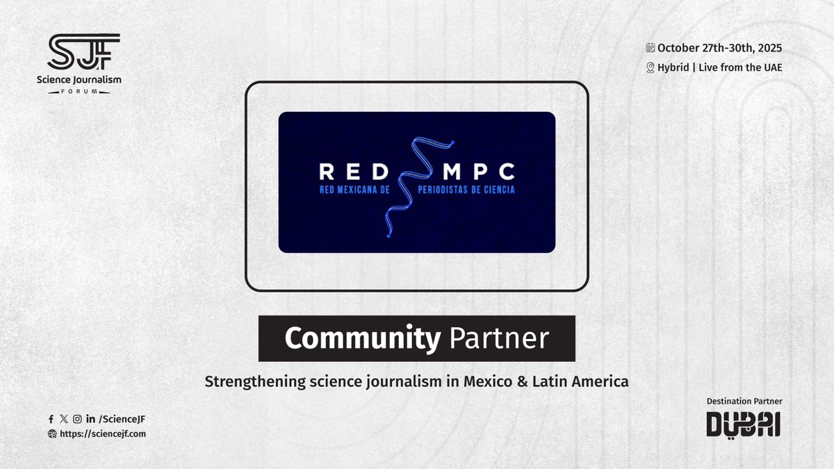 ScienceJF's tweet photo. Excited to welcome RedMPC @red_mpc as a Community Partner for #SJF25! 🌎
A network strengthening science, health & environmental journalism across Mexico & Latin America with rigor, quality & independence.
#SciCommX #sciencejournalism #RedMPC https://t.co/BP32mjMsdK