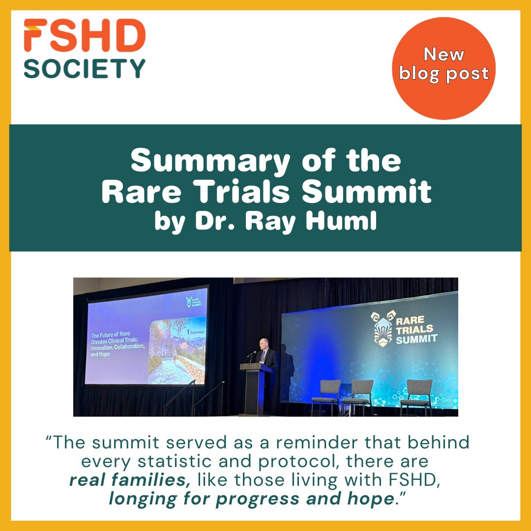 FSHD Society (@fshdsociety) on Twitter photo Earlier this month, Dr. Ray Huml attended and presented a keynote address at the inaugural Rare Trials Summit.
Read his summary on our blog: fshdsociety.org/2025/09/18/sum…
#FSHD #RareDisease #RareTrialsSummit2025 #RareTrialsSummit #Neuromuscular #CureFSHD #FSHDResearch Earlier this month, Dr. Ray Huml attended and presented a keynote address at the inaugural Rare Trials Summit.
Read his summary on our blog: fshdsociety.org/2025/09/18/sum…
#FSHD #RareDisease #RareTrialsSummit2025 #RareTrialsSummit #Neuromuscular #CureFSHD #FSHDResearch