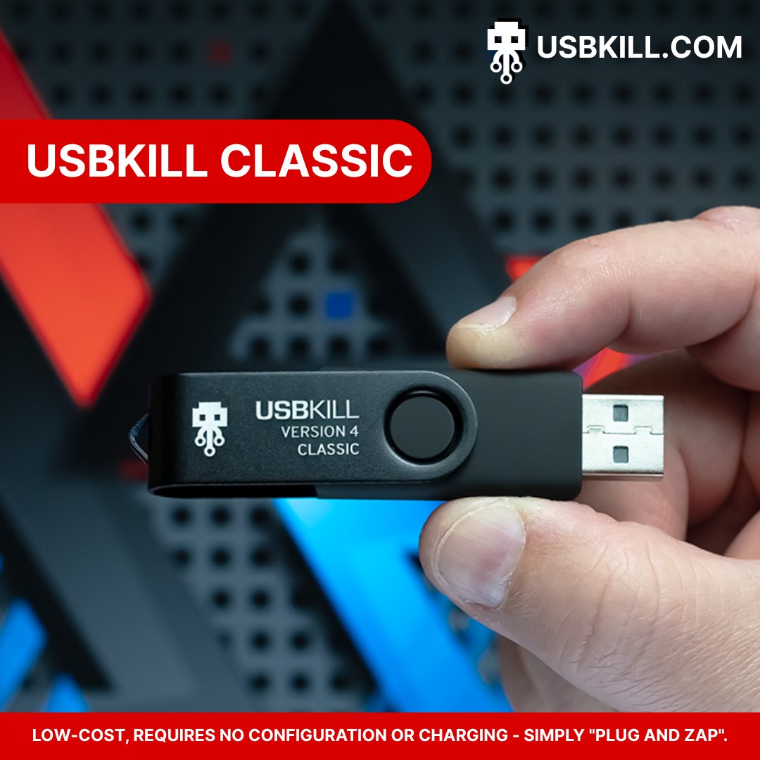 USBKill's tweet image. Affordable, effective, and built to last. USBKill Classic checks all the boxes for your testing needs. ✅⚡ l.usbkill.com/VYZGp 
#HardwareTesting #USBKillV4 #USBKill #Pentesting #infosec #security #RedTeam