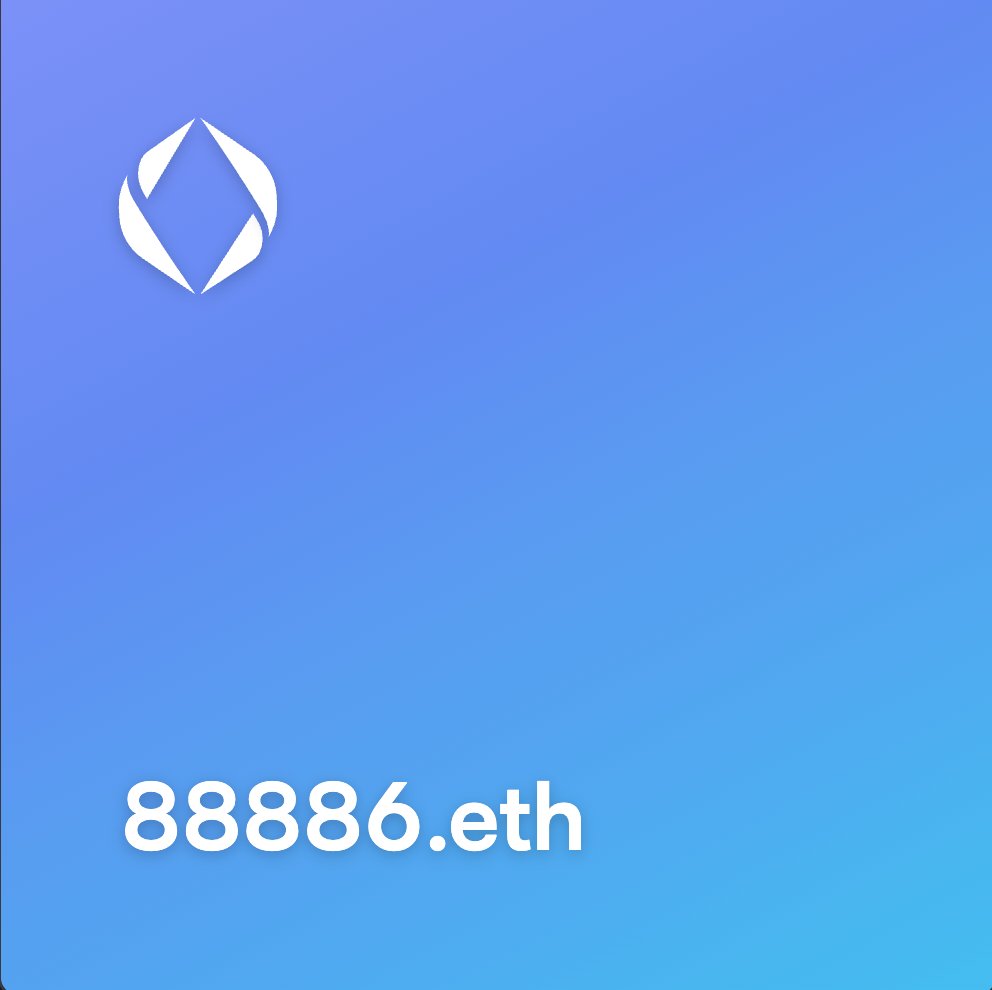 ensdotad's tweet image. My new ENS 88886.eth  — the numbers 8 and 6 are the favorites of every Chinese person, symbolizing wealth and good fortune. 5d with 8888 is extremely rare.