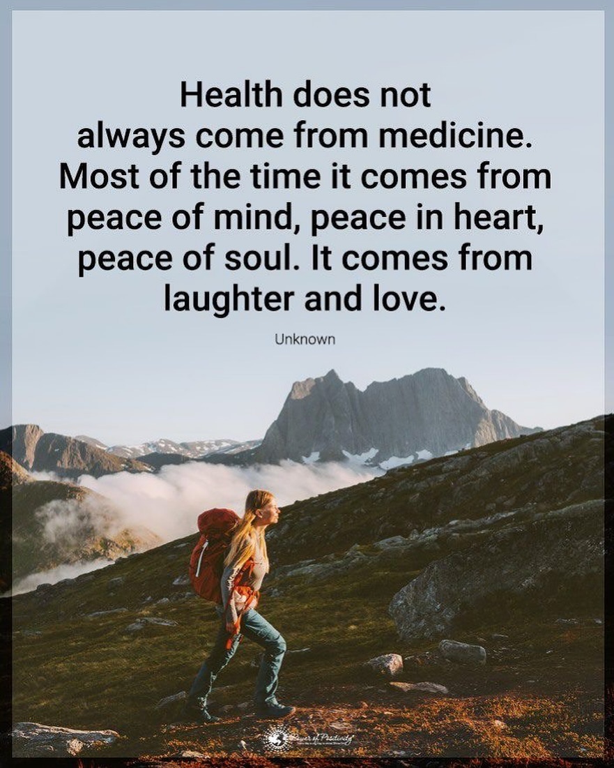 LIVEpositivity's tweet image. Health does not always come from medicine. Most of the time it comes from peace of mind, peace in heart, peace of soul. It comes from laughter and love. 💖🕊️