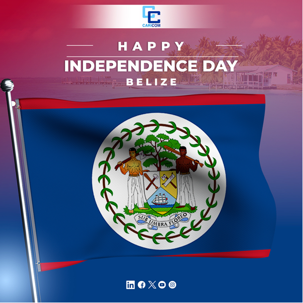 #CARICOM celebrates with the Government and People of Belize🇧🇿 and extends best wishes for the continued progress, peace, and well-being of all Belizeans. Happy Independence Day!