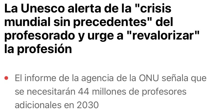 _daniVLC_'s tweet image. No sé muy bien cómo casa esa noticia con esto. O con datos como que el 47% del profesorado está pensando en abandonar la profesión. Conozco ya unos cuantos que han hecho magisterio y cuando ven la realidad, no llegan si quiera a ejercer.