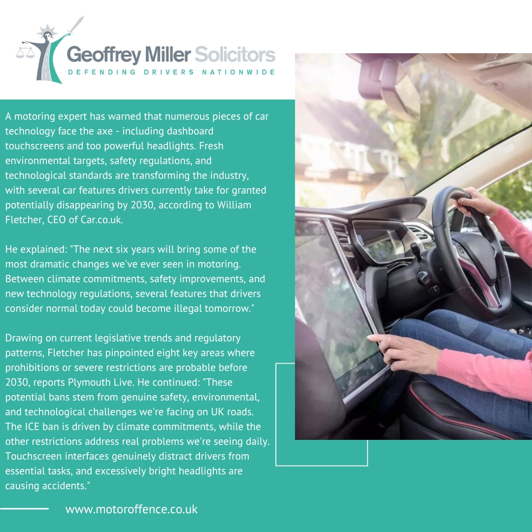 Jeanette Miller (@motoroffence) on Twitter photo New driving rules mean 'blinding' headlights and touchscreens in cars face ban dailyrecord.co.uk/news/uk-world-… New driving rules mean 'blinding' headlights and touchscreens in cars face ban dailyrecord.co.uk/news/uk-world-…