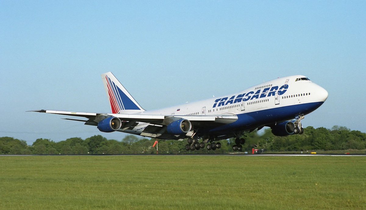 Transaero Airlines 
Boeing 747-219B VP-BQC 
MAN/EGCC Manchester Airport
2008 ish
Photo credit John Goodale 
#AvGeek #Aviation #Airline #AvGeeks 
#Boeing #B747 #QueenOfTheSkies #MAN <a href="/manairport/">Manchester Airport</a> #Manchester #Transaero