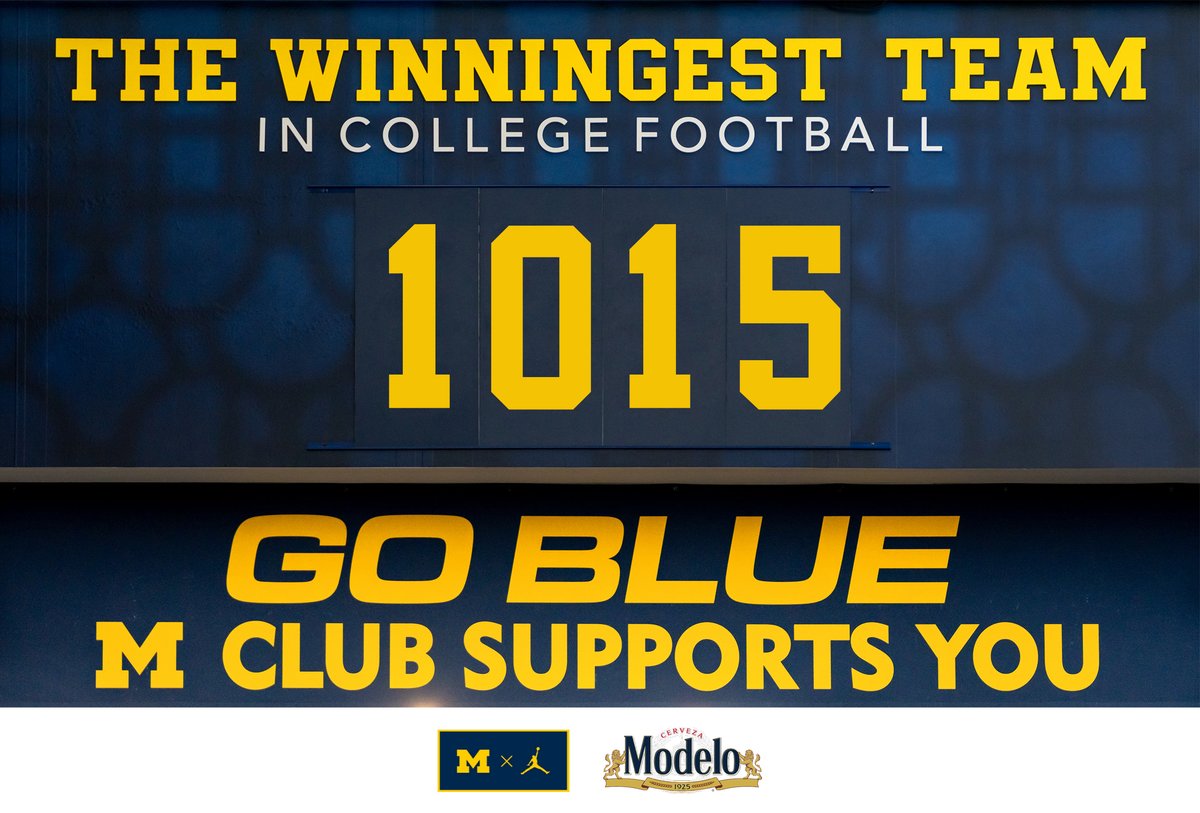 UMichFootball's tweet photo. 1️⃣0️⃣1️⃣5️⃣

#GoBlue | #Winningest https://t.co/dk1I4IQ9Kt