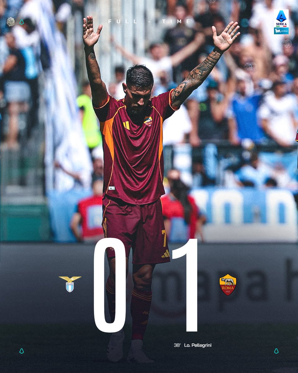 SerieA's tweet photo. Il Derby di Roma è giallorosso! 🟡🔴
#LazioRoma https://t.co/YYRjABeLVy