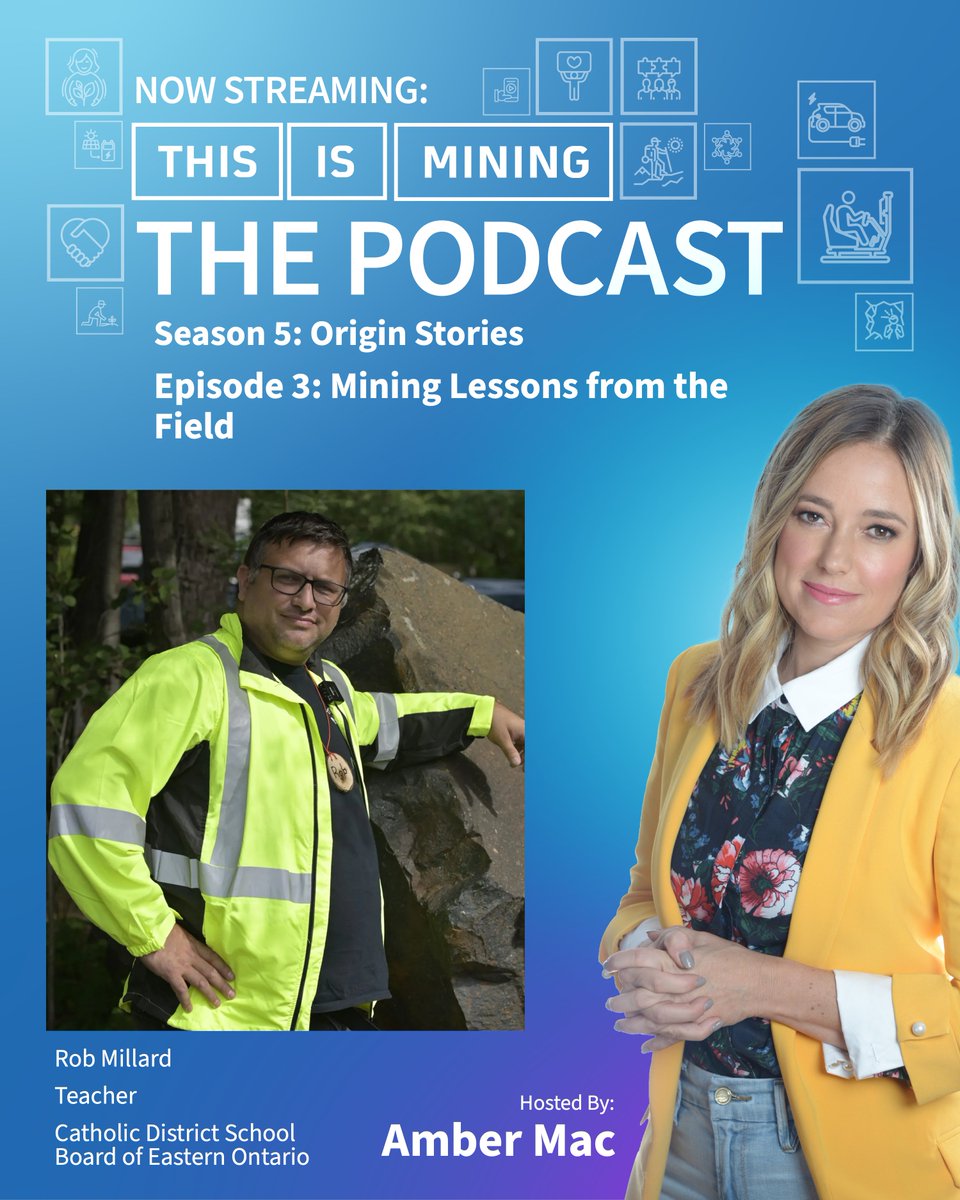 Now streaming: Episode 3 of This Is Mining: The Podcast – Season 5.

Rob Millard, a teacher with the <a href="/CDSBEO/">CDSBEO</a>, shares how he brings real-world mining into the classroom, and the classroom out into the world.

Listen now: bit.ly/TIMS05E03 

#podcast #ontariomining #jobs