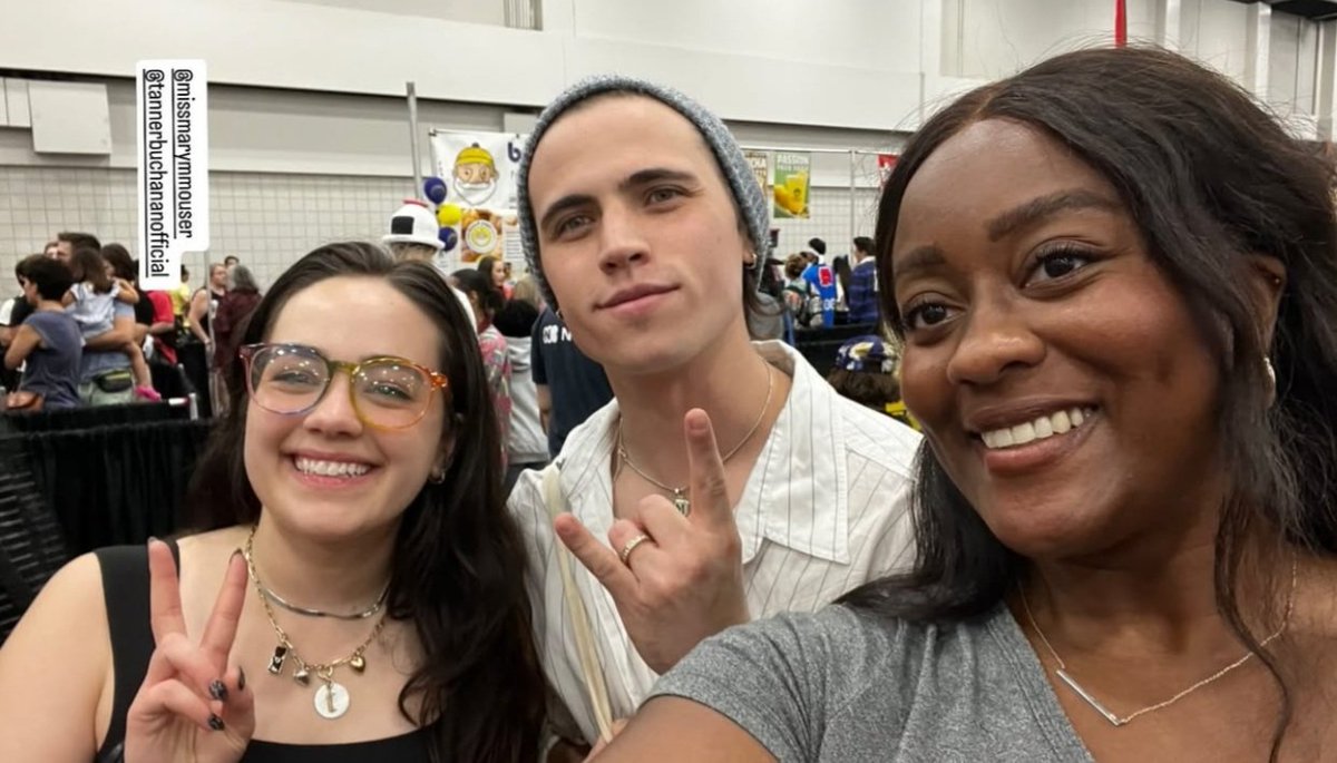 thinkmarytanner's tweet image. mary mouser and tanner buchanan at japanfest yesterday.