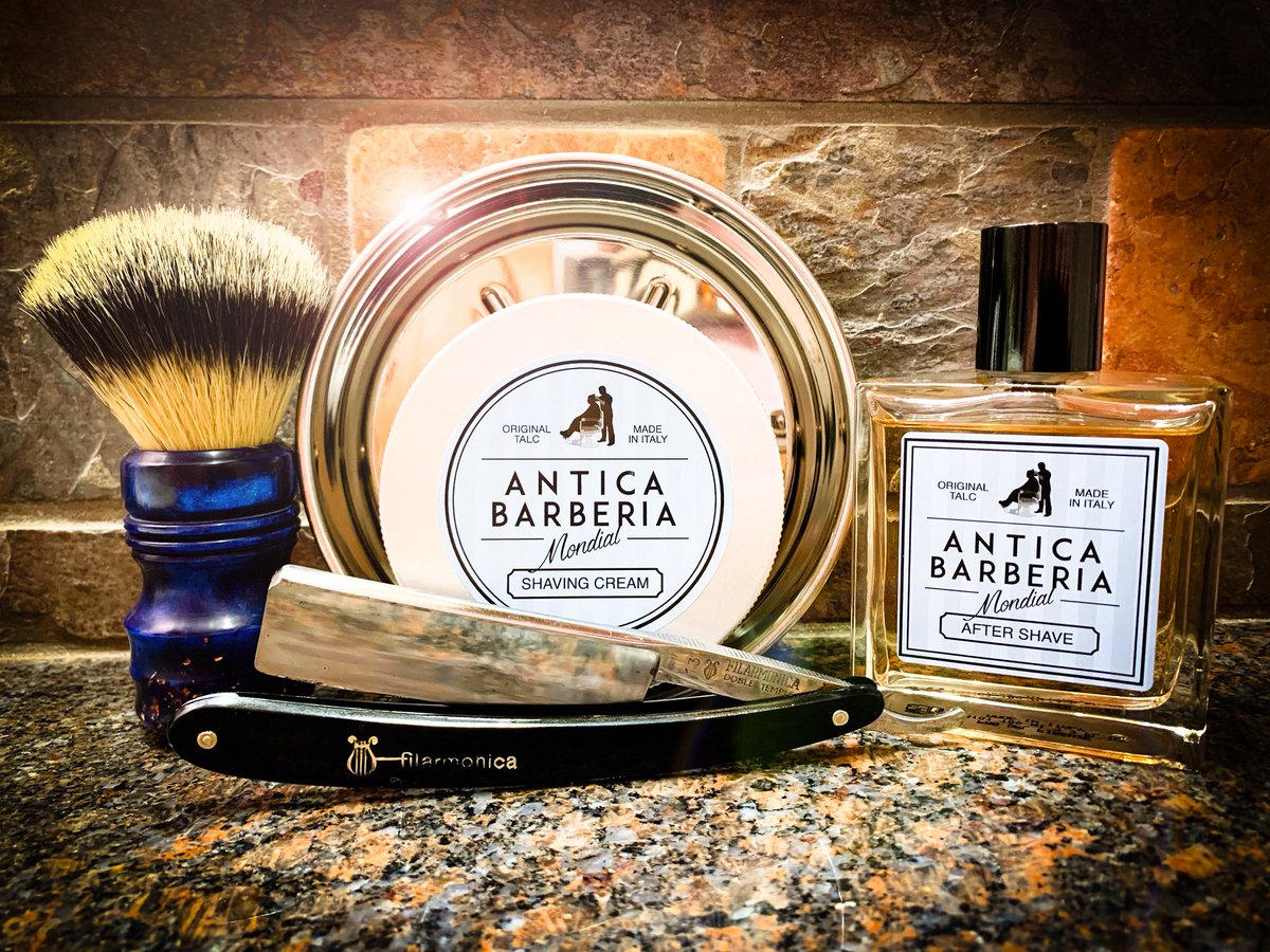 SOTD Filarmonica Doble Temple 13
Antica Barberia - Original Talc
HC&amp;C Stainless Steel Shave Bowl 
Marshall Made Woodshop 22mm Synthetic 
@mondial1908.us 
@hendrixclassics 
@marshallmadewoodshop
