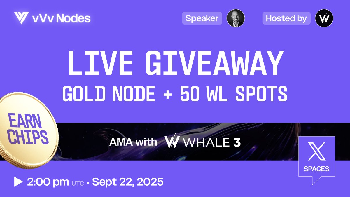 vvvdotnet's tweet image. Join our founder @mrseanvvv in the vVv node AMA with @WhaleWeb3_
Win nodes + WL spots while listening!
Don't miss out.