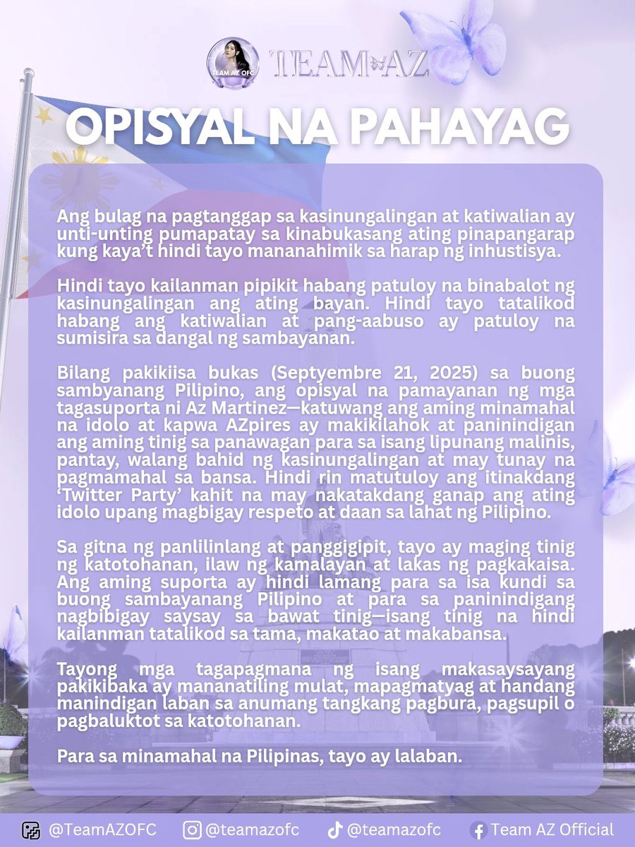 Hijacking this genuine movement just to insert your demolition job. That's too much. 

This is bigger than PBB but you just reduced it to such.

“Hindi na ito laban ng kulay. Laban ito ng bayan. Corruption divides but our stand for truth unites us all.”  

#BahaSaLuneta