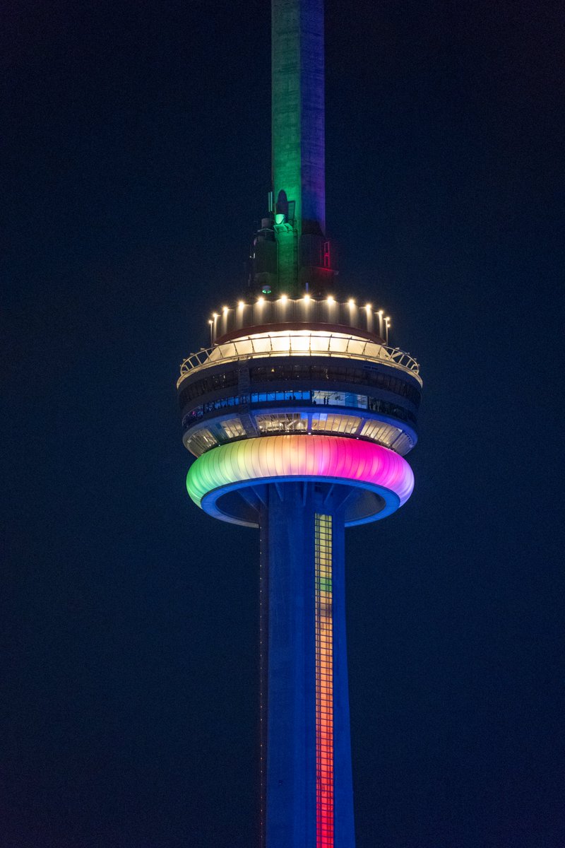 It's International Day of Peace. Tonight, Niagara Falls (<a href="/NiagaraParks/">Niagara Parks</a>), the <a href="/TourCNTower/">CN Tower / Tour CN</a>, and the City of Toronto Sign (<a href="/culture_to/">City of Toronto Culture</a>) have agreed to illuminate in 🌈 or our museum colours 💜🤍🩷. Thanks!