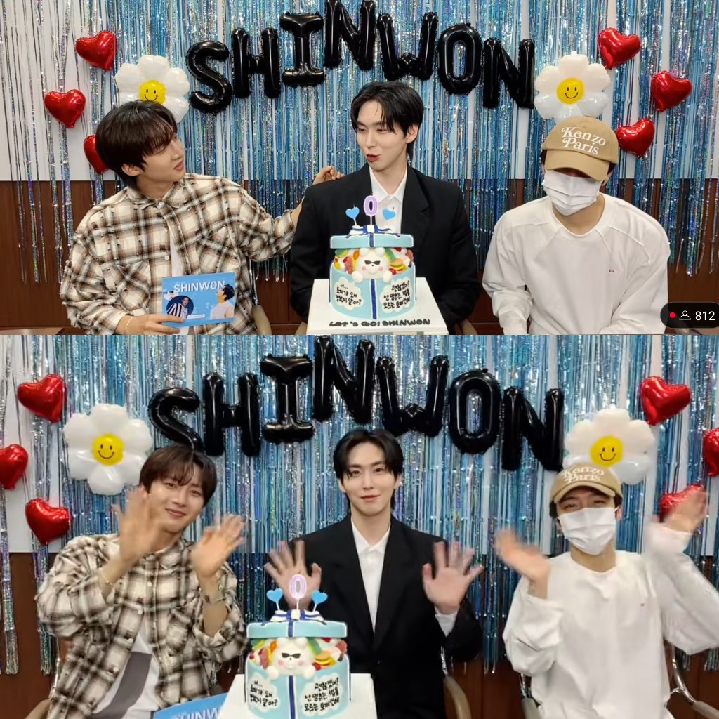 S25100295's tweet photo. #PENTAGON  ＃펜타곤　
＃신원　＃SHINWON

この日を待って���したぁぁぁ😭😭😭
シノンさんの声を聞いて、ぁああシノンさん帰ってきたぁ〜なって、みんなと変わらず笑ってる笑��を見て、涙が止まらなかったぁぁ🥹♥️
本当無事帰ってきてくれて、本当よかった🥲本当に本当にお疲れさまでした！ https://t.co/dxbac1a1E7