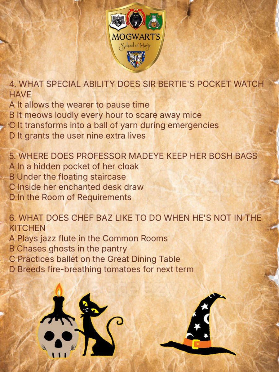 GOOSE HONK #mogwarts students. Lets get the academic year under way with a little quiz to see how well you know the staff. Anyone getting them all right will get a Mogsmead pass. Good luck Professor Madeye 🐈‍⬛👁️🐾👜<a href="/ButtonsBertie/">🌈Angel Sir Bertie & Barney Buttons🐾 🎩 🎗️</a> <a href="/TortoiseGatsby/">The Great Gatsby</a> <a href="/GrumpyBeak/">Gladys Beak 🐢</a>