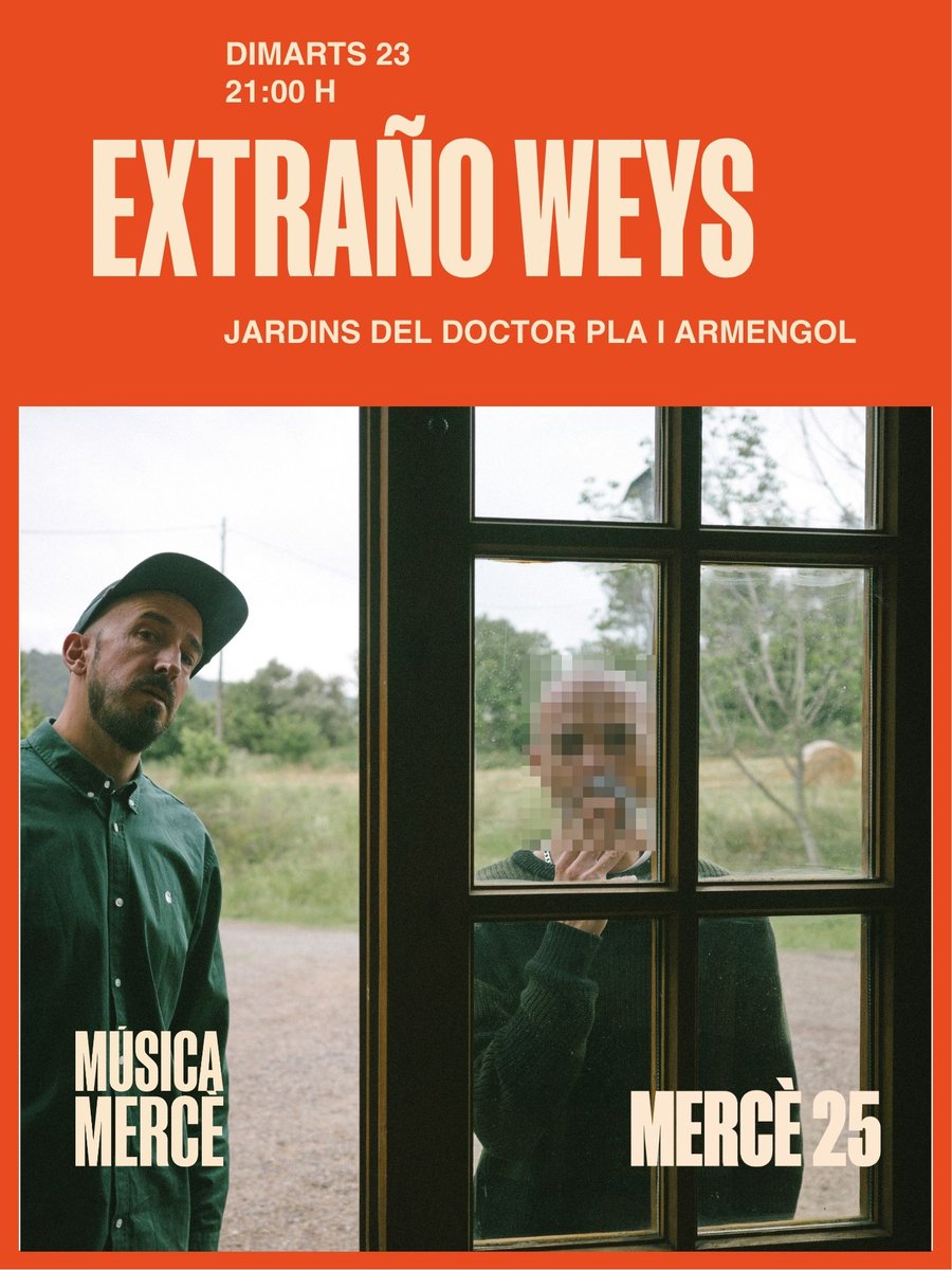 DIMARTS! LA MERCÈ!
Extraño Weys Orquestra en concert als Jardins Pla i Armengol, al Guinardó (21h). Una pista: youtube.com/watch?v=Xp28l7…
<a href="/barcelona_cat/">Barcelona</a> <a href="/bcncultura/">Barcelona Cultura</a>