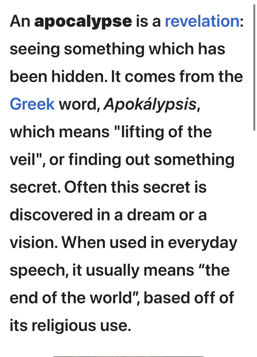 chrisbledsoeufo's tweet image. The Word Apocalypse doesn’t mean the end of the world and never has. Google and Television and ignorance of the original message has shifted the meaning in our minds to think the end of the world.
It actually means to Reveal a Secret or Secrets which is hidden. The new Knowledge…