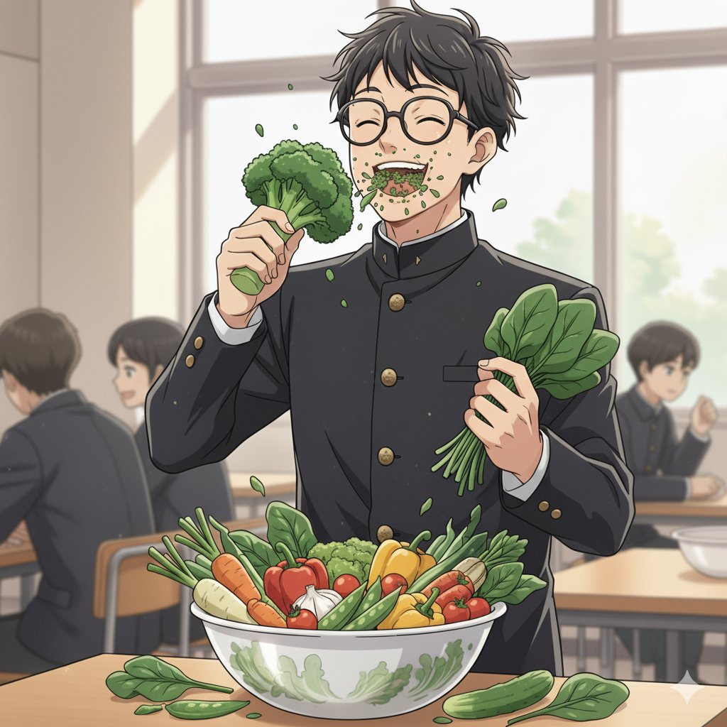 フォロワー数の語呂合わせ
野菜🥦🍆🍅🥒🥕🌽

𝓣𝓱𝓪𝓷𝓴 𝔂𝓸𝓾😊✌
ということで画像をAI生成してみました
ワイルドな。