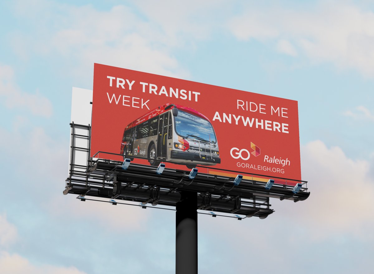 GoRaleighNC's tweet photo. ๐โจ Itโs Try Transit Week!
Hop on the BRT accordion bus, snag GoRaleigh swag + giveaways, and donโt miss a special reveal Friday at GoRaleigh Station ๐ Come see why nowโs the perfect time to #TryTransit!
#GoRaleigh #NextStopBRT https://t.co/Rn8q3U7M0k