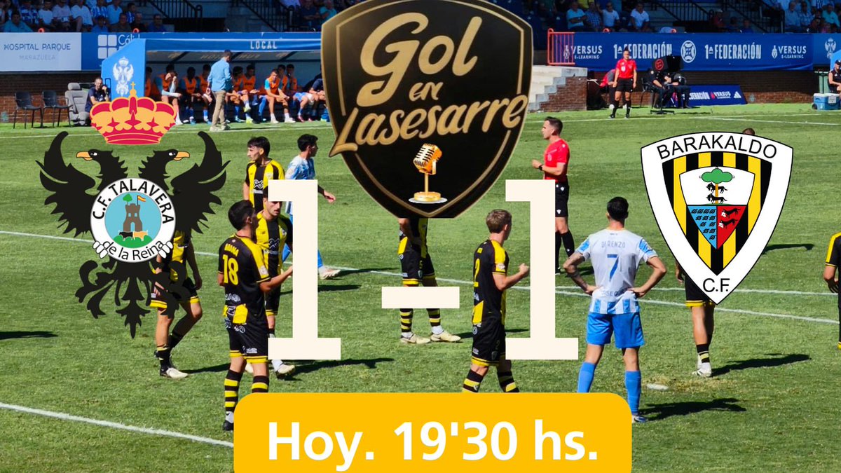 💛¡J-04, PARTIDO de INFARTO!🖤
#CFTalaveraBaraka

⚽️<a href="/CFTalavera/">CF Talavera de la Reina</a> 
                1 - 1
🐝<a href="/BarakaldoCF/">Barakaldo C.F.</a>

⏰HOY, 19:30
🔥T2, EPISODIO 4 <a href="/GolEn_LASESARRE/">Gol en Lasesarre</a>🔥

📍TWITCH y TWITTER
twitch.tv/gol_en_lasesar…

👥Colaboran:
<a href="/canalbarakaldo/">Canal Barakaldo CBK</a> 
<a href="/mediagualdi/">La Media Gualdinegra</a> 
<a href="/mejutoo/">meju</a> 
<a href="/Gorkandrollstar/">Gorka</a>