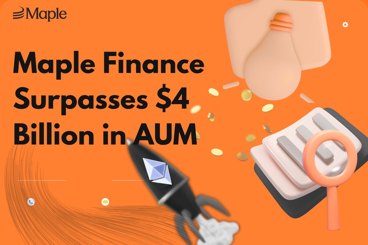 In a remarkable display of growth and efficiency, Maple Finance, (DeFi)  hits the $4 billion in assets under management (AUM).

🔸$1bn as of April 2025
🔸 $2bn as of June 2025
🔸 $3bn as of July 2025
and currently 
🔸 $4bn as of sept 2025

Initially ,the protocols target for the