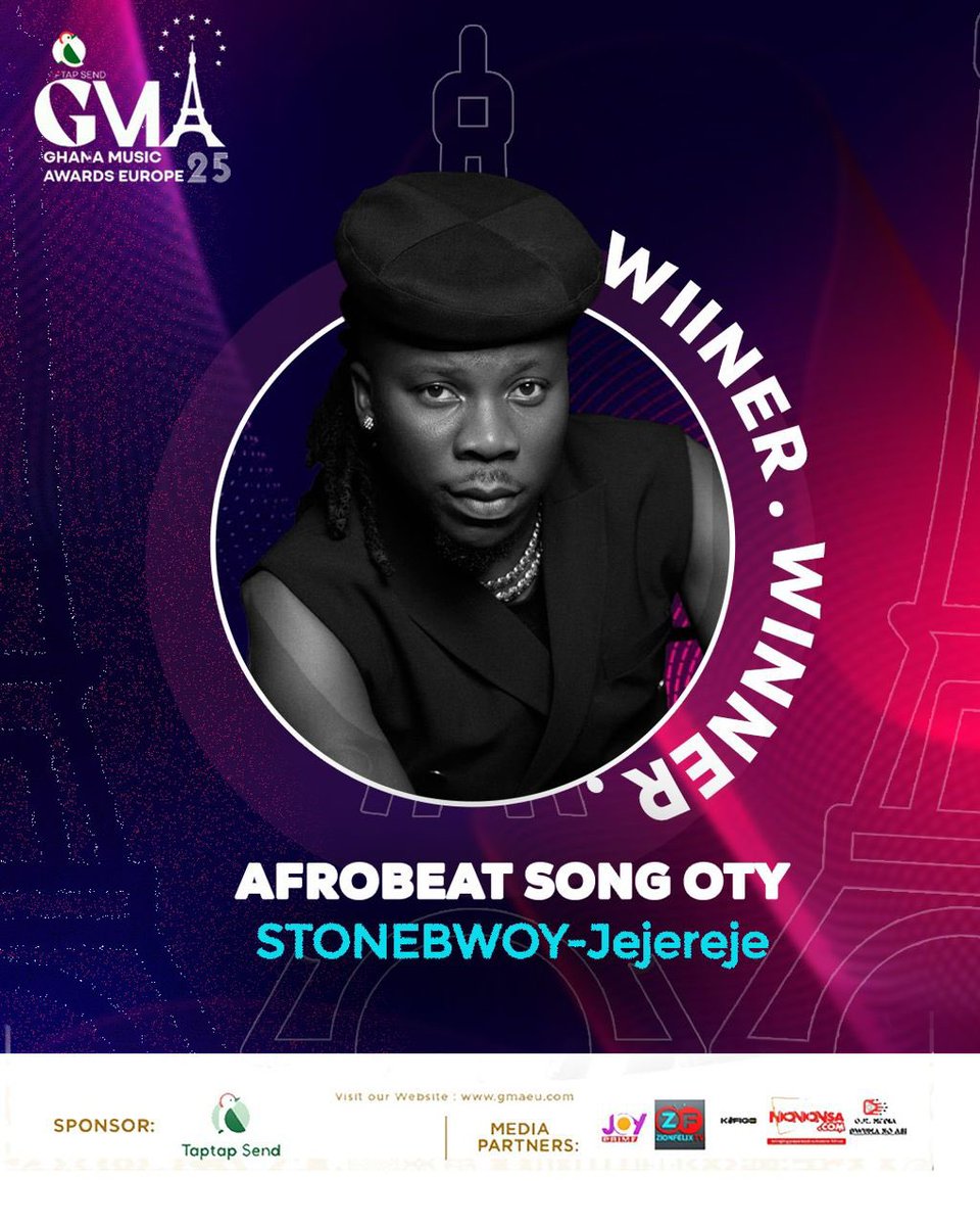 Last night, the TORCHER, <a href="/stonebwoy/">THE TORCHER</a> was honored with the Artiste of the Year award at the Ghana Music Awards Europe in Belgium. He also took home wins for both Afrobeat Song of the Year and Reggae-Dancehall Song of the Year. Congratulations to him on this remarkable achievement.