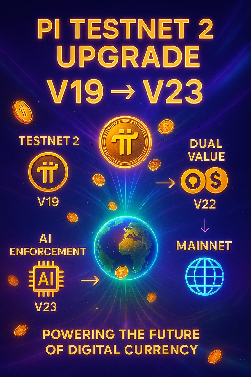 PiOnMainnet's tweet image. 🚀✨ PI TESTNET 2 UPGRADE
V19 ➡️ V23

⚡ Testnet 2 → V19
💱 Dual Value → V22
🤖 AI Enforcement → V23
🌐 Path to Mainnet

🌍 Powering the Future of Digital Currency 🔥💜

#PiNetwork #PiTestnet #PiMigration #PiMainnet