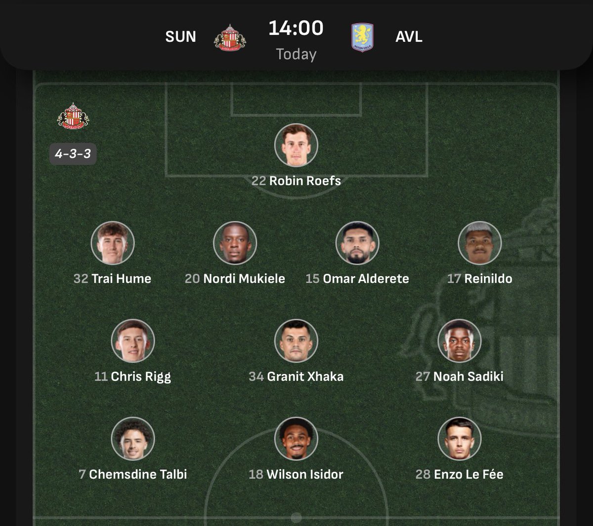 WEFOOTBALL777's tweet photo. 2025-26 PREMIER LEAGUE MATCHWEEK 5
Sun 21 Sep 14:00 UKT - Sunderland vs Aston Villa starting XI
#wefootball777 #football #premierleague #matchweek5 #sunderlandfc #astonvilla https://t.co/EQKiaPvhxi
