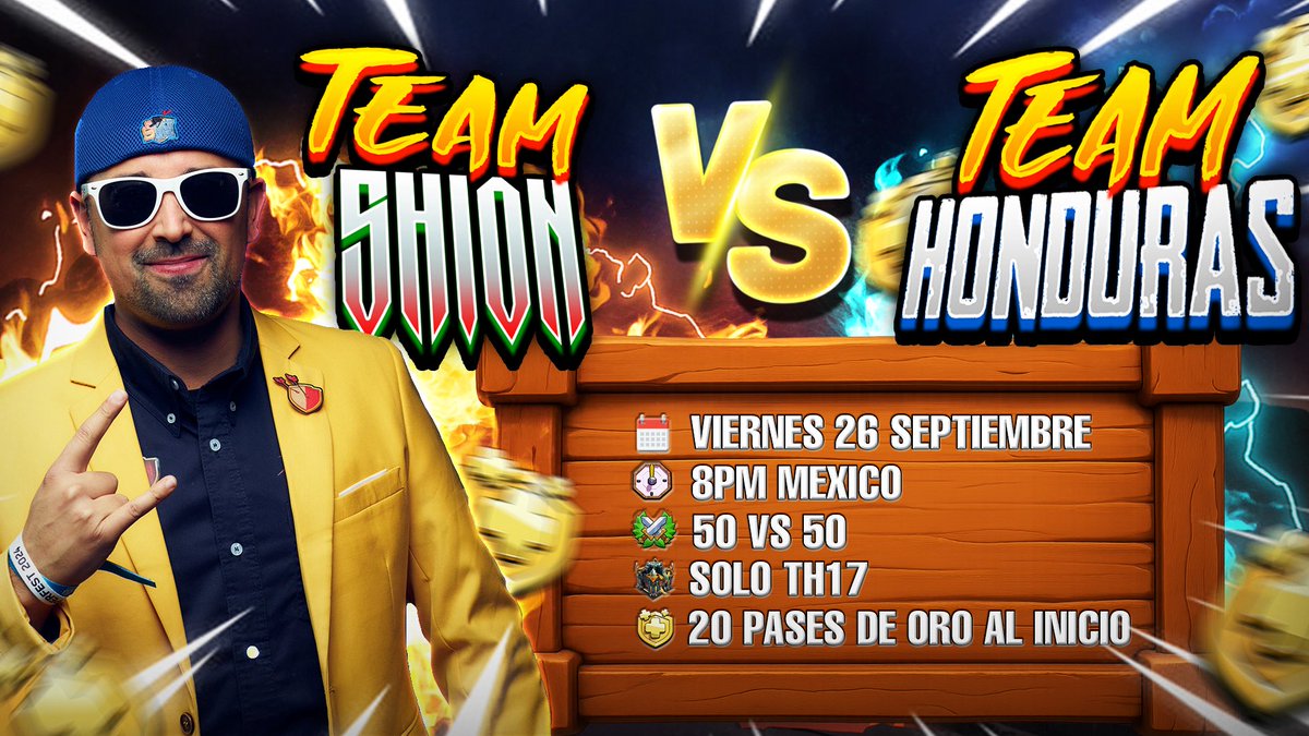🔥¡Vuelven los Streams de Fuego!🔥

🎁20 Pases de Oro para iniciar.

El poderoso equipo Honduras #1, nos desafía de nuevo😱
Si quieres formar parte del Team shioN te estaré esperando al inicio del stream⚔️ 

Toda la acción será aquí 
facebook.com/share/1E9Q5nBg…
¡Patrocinador Chico 2!