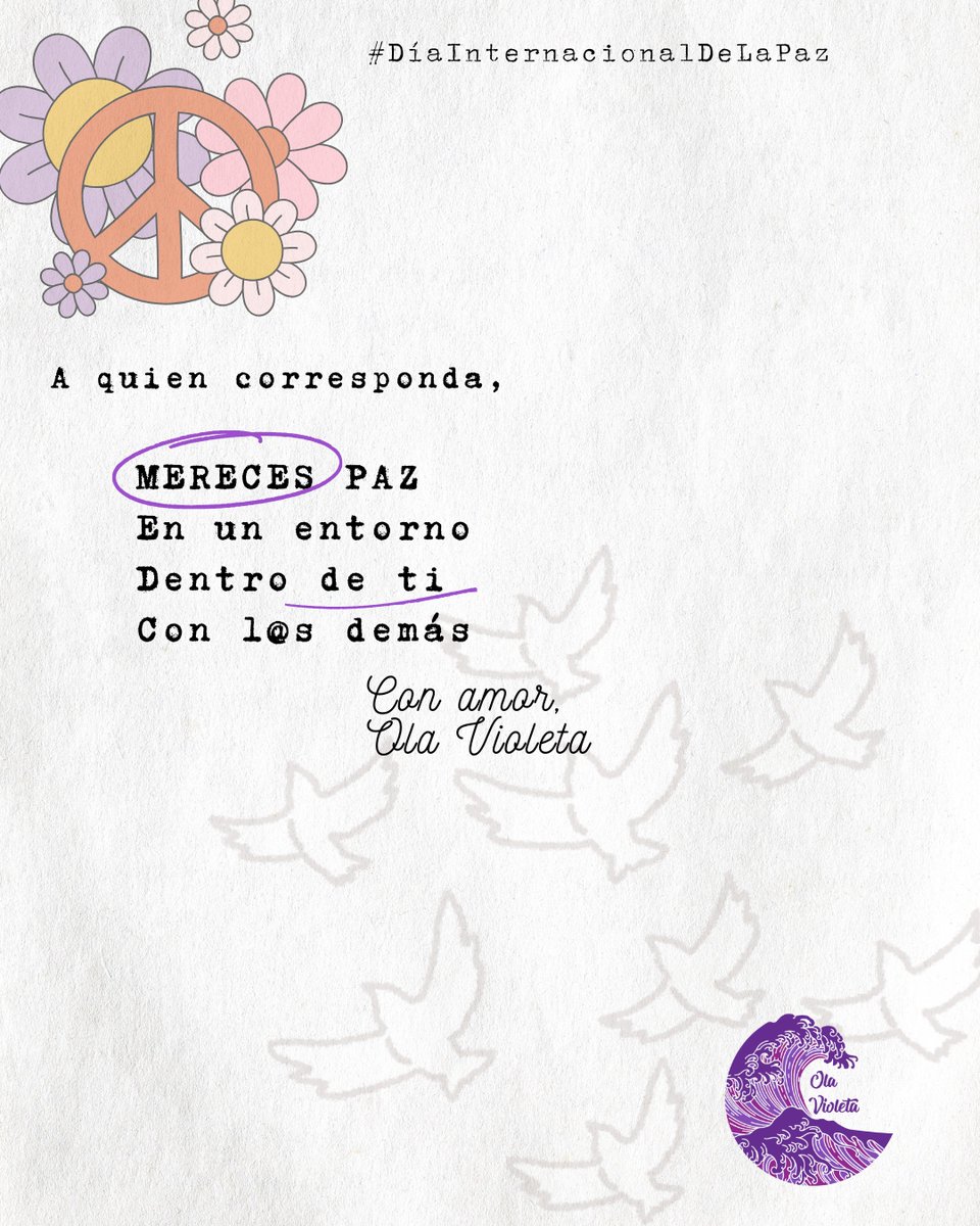 MERECES PAZ 💜

En el Día Internacional de la Paz 🕊️ y siempre