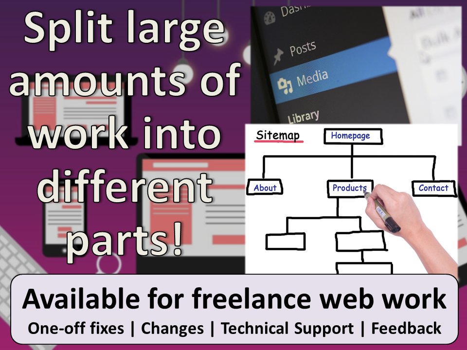 LibraryPlayer's tweet image. I often suggest to clients that work on their website be split into smaller pieces and done in different stages, rather than trying to do everything in one go!

This makes it easier to focus on each part, easier to manage, help with budgeting, and allows for better testing.