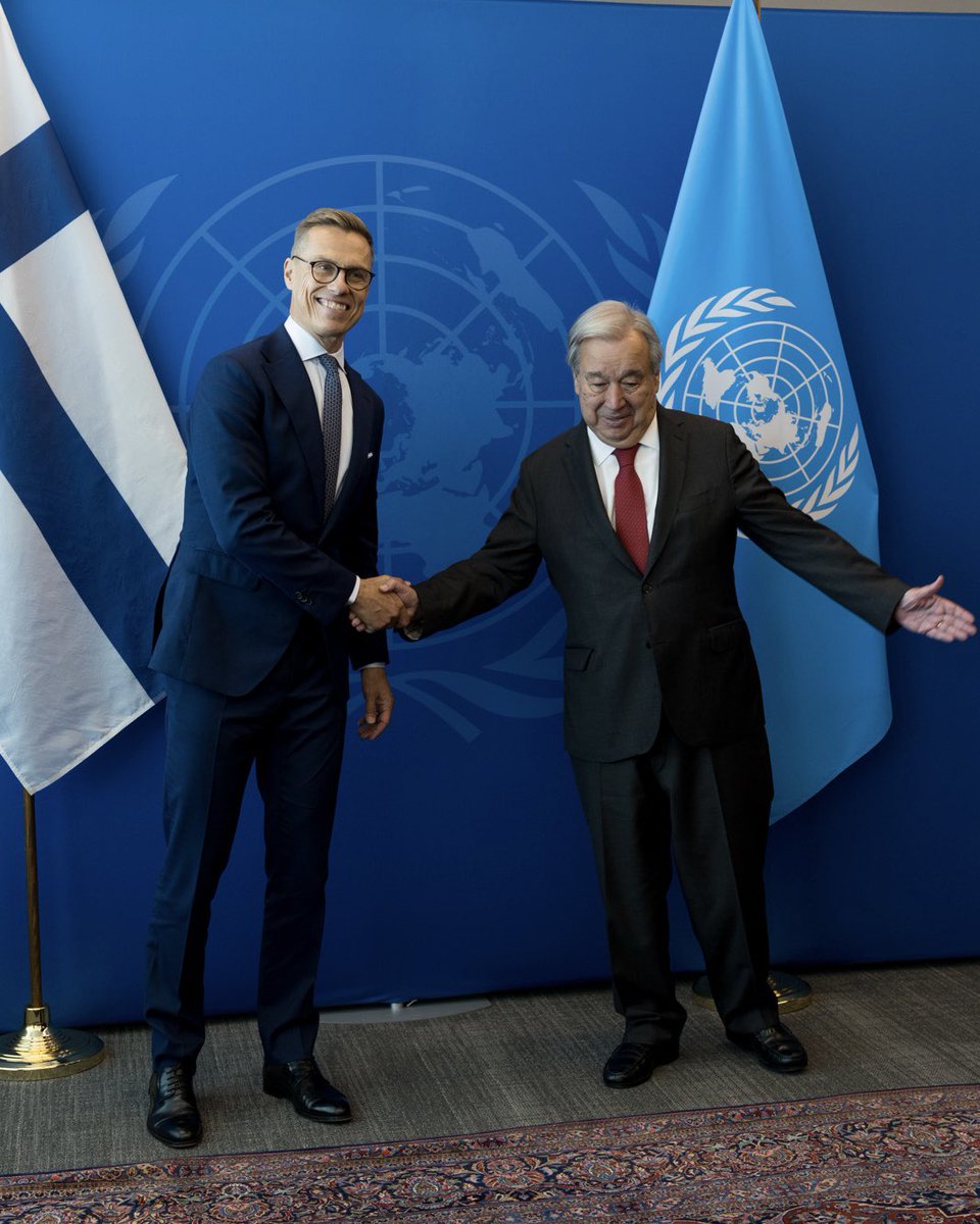 YK:n yleiskokousviikko alkoi YK:n pääsihteeri <a href="/antonioguterres/">António Guterres</a> tapaamisella. 

Suomi tukee YK:ta ja pääsihteeriä hänen työssään. YK ja monenkeskinen järjestelmä ovat Suomen ulko- ja turvallisuuspolitiikan keskeisiä pilareita.

Kiitin pääsihteeriä hänen aloitteestaan YK:n